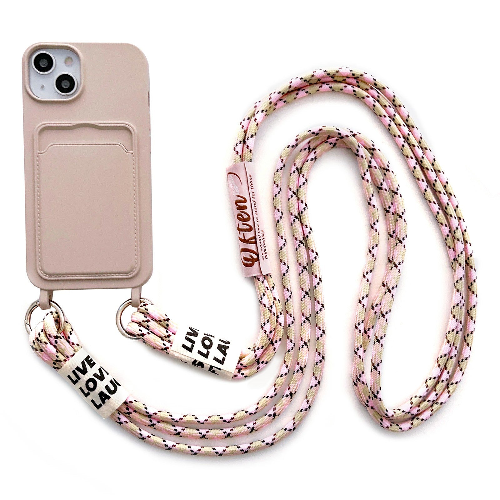 Pro iPhone 14 Plus Slot na kartu Pouzdro na telefon Tekutý silikonový ochranný kryt proti poškrábání s poutkem na zavěšení Pro iPhone 14 Plus Slot na kartu Pouzdro na telefon Tekutý silikonový ochranný kryt proti poškrábání s poutkem na zavěšení